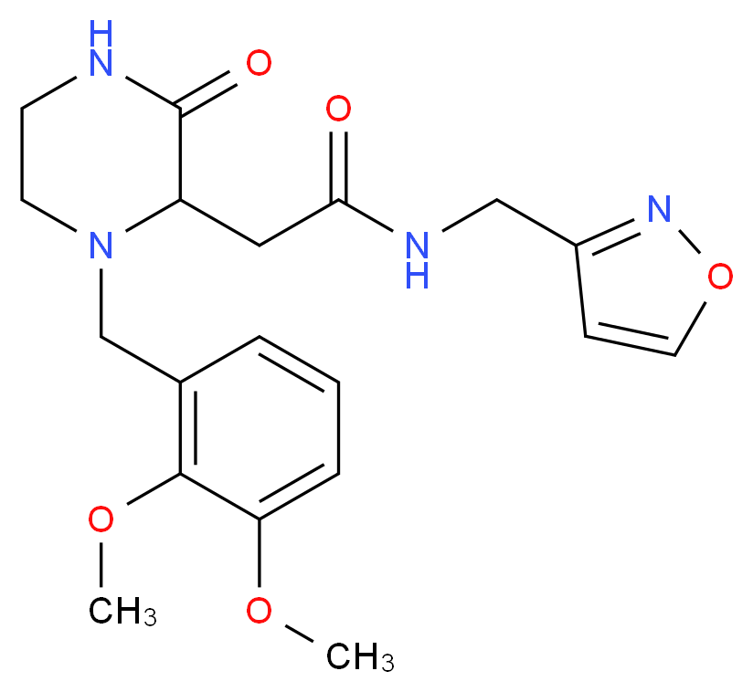 2-[1-(2,3-dimethoxybenzyl)-3-oxo-2-piperazinyl]-N-(3-isoxazolylmethyl)acetamide_分子结构_CAS_)