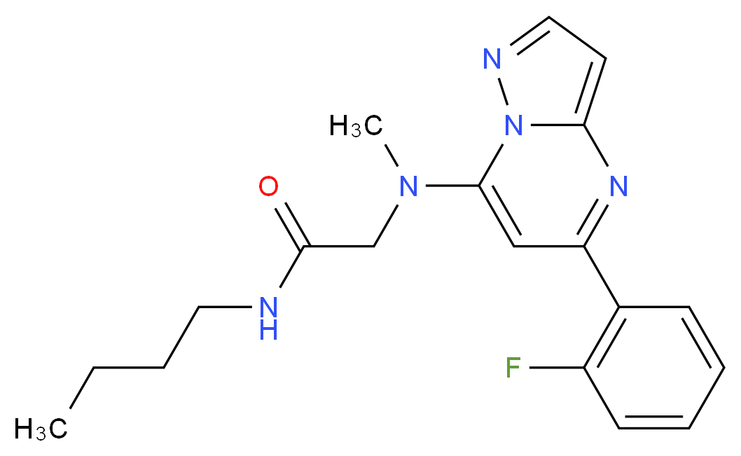N~1~-butyl-N~2~-[5-(2-fluorophenyl)pyrazolo[1,5-a]pyrimidin-7-yl]-N~2~-methylglycinamide_分子结构_CAS_)