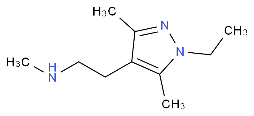 [2-(1-ethyl-3,5-dimethyl-1H-pyrazol-4-yl)ethyl](methyl)amine_分子结构_CAS_956823-99-7