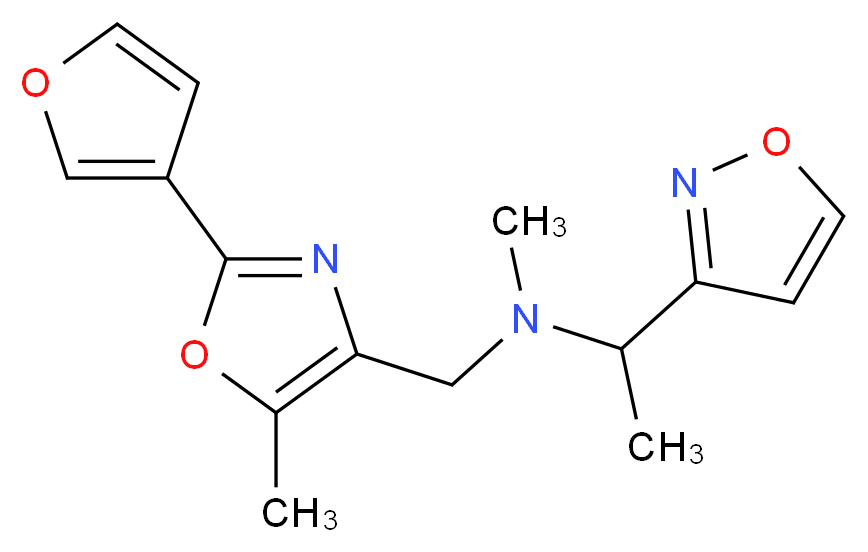 N-{[2-(3-furyl)-5-methyl-1,3-oxazol-4-yl]methyl}-1-(3-isoxazolyl)-N-methylethanamine_分子结构_CAS_)