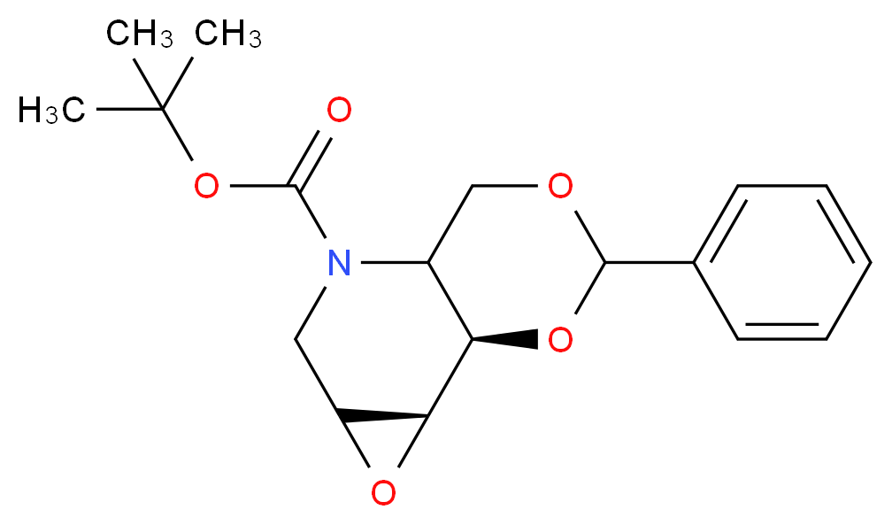 tert-butyl (1R,2S)-10-phenyl-3,9,11-trioxa-6-azatricyclo[5.4.0.0<sup>2</sup>,<sup>4</sup>]undecane-6-carboxylate_分子结构_CAS_133697-22-0