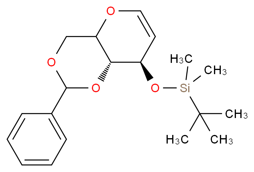 {[(8R,8aR)-2-phenyl-2H,4H,4aH,8H,8aH-pyrano[3,2-d][1,3]dioxin-8-yl]oxy}(tert-butyl)dimethylsilane_分子结构_CAS_120120-65-2