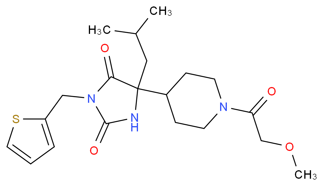 5-isobutyl-5-[1-(methoxyacetyl)-4-piperidinyl]-3-(2-thienylmethyl)-2,4-imidazolidinedione_分子结构_CAS_)