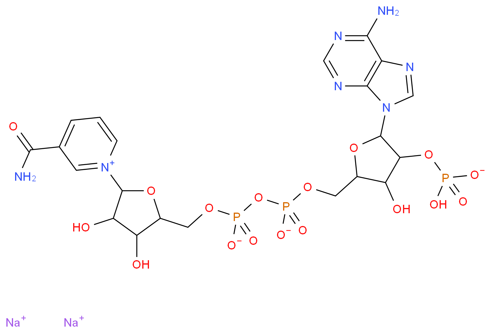 &beta;-NICOTINAMIDE ADENINE DINUCLEOTIDE PHOSPHATE_分子结构_CAS_24292-60-2)