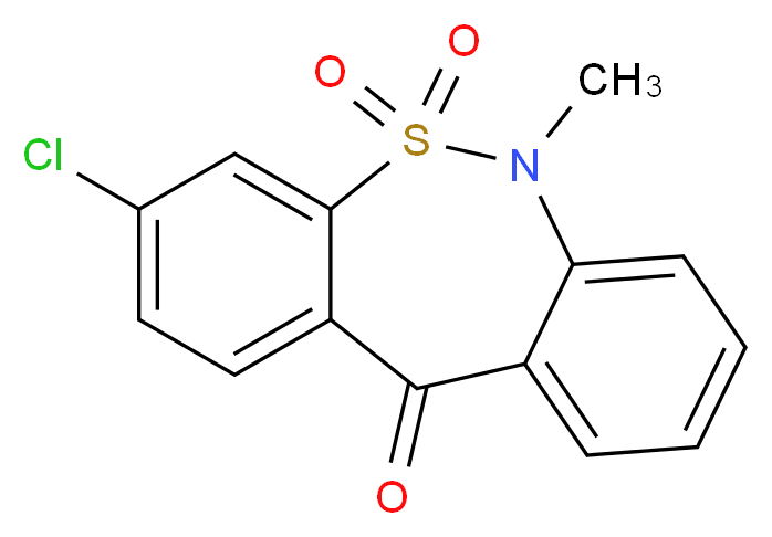 3-Chloro-6-methyl-dibenzo[c,f][1,2]thiazepin-11(6H)-one 5,5-Dioxide_分子结构_CAS_26638-53-9)