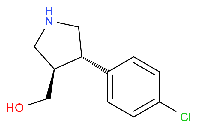 ((3R,4S)-4-(4-chlorophenyl)pyrrolidin-3-yl)methanol_分子结构_CAS_1260617-11-5)