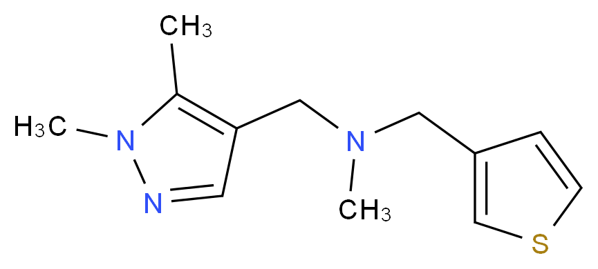 1-(1,5-dimethyl-1H-pyrazol-4-yl)-N-methyl-N-(3-thienylmethyl)methanamine_分子结构_CAS_)