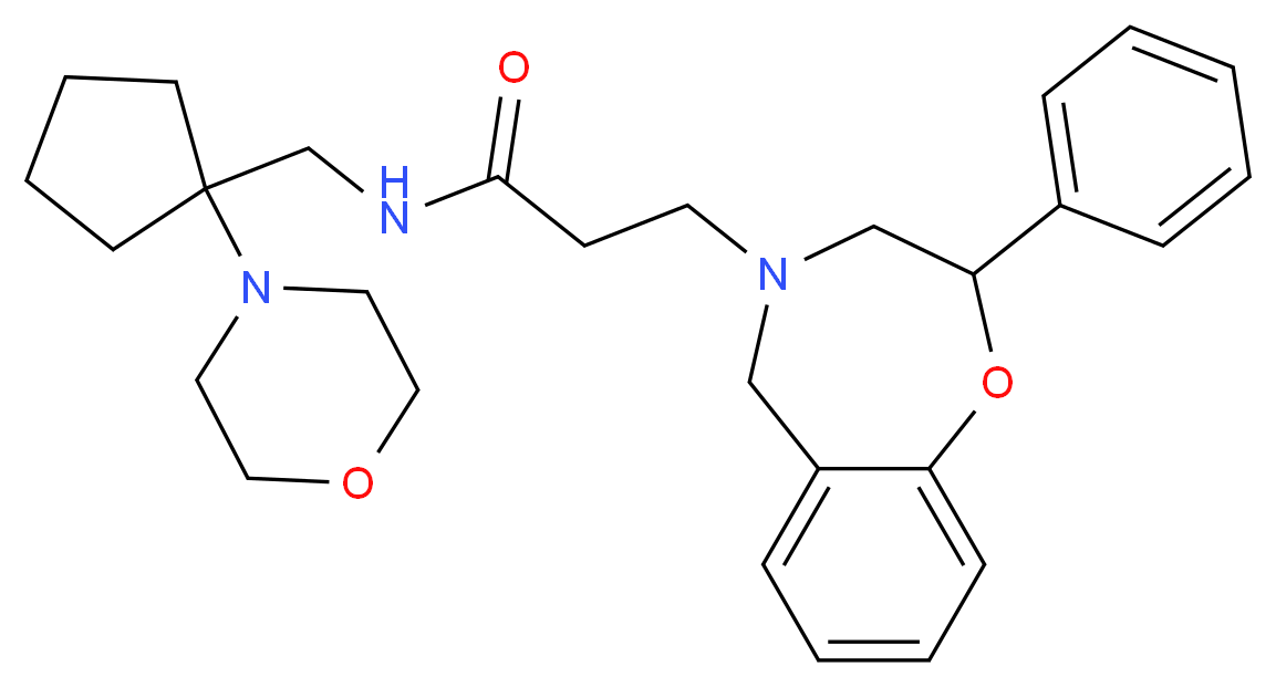 N-{[1-(4-morpholinyl)cyclopentyl]methyl}-3-(2-phenyl-2,3-dihydro-1,4-benzoxazepin-4(5H)-yl)propanamide_分子结构_CAS_)