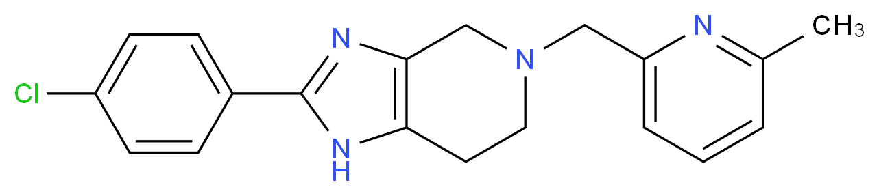 2-(4-chlorophenyl)-5-[(6-methylpyridin-2-yl)methyl]-4,5,6,7-tetrahydro-1H-imidazo[4,5-c]pyridine_分子结构_CAS_)