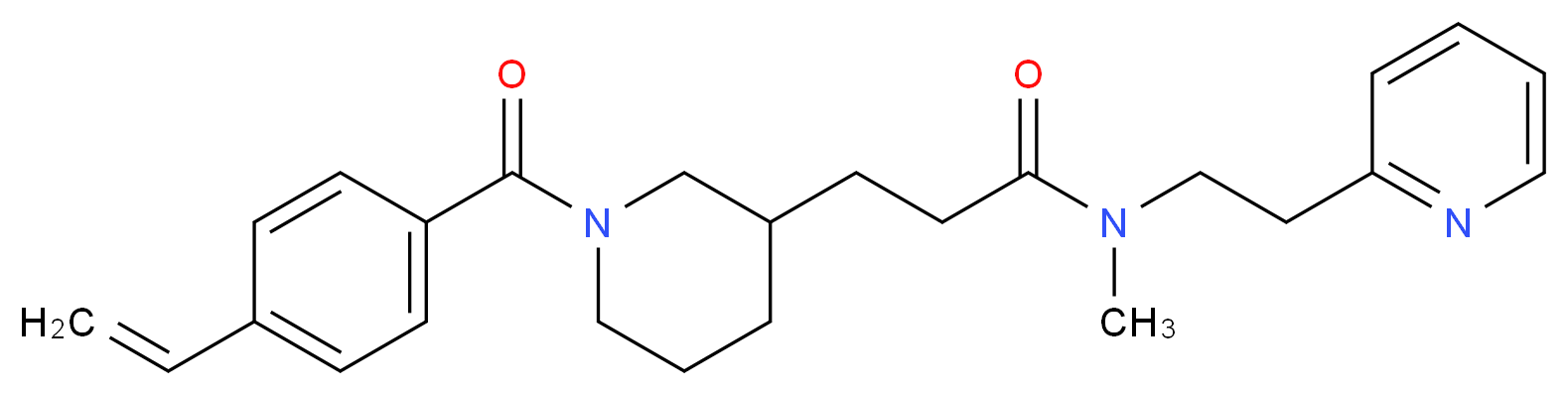 N-methyl-N-[2-(2-pyridinyl)ethyl]-3-[1-(4-vinylbenzoyl)-3-piperidinyl]propanamide_分子结构_CAS_)
