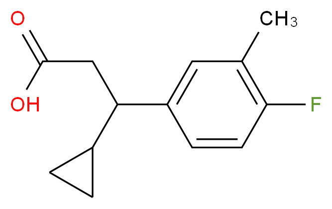 3-cyclopropyl-3-(4-fluoro-3-methylphenyl)propanoic acid_分子结构_CAS_1017330-08-3