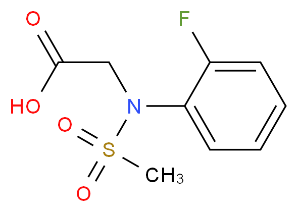 2-[N-(2-fluorophenyl)methanesulfonamido]acetic acid_分子结构_CAS_363162-67-8