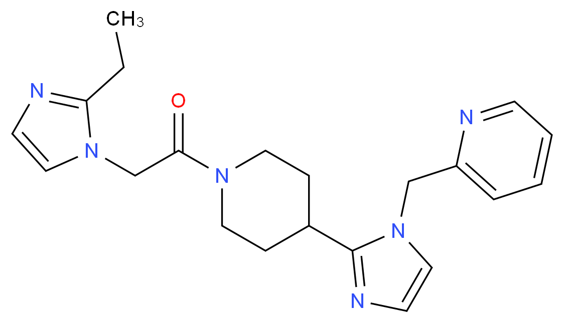2-[(2-{1-[(2-ethyl-1H-imidazol-1-yl)acetyl]piperidin-4-yl}-1H-imidazol-1-yl)methyl]pyridine_分子结构_CAS_)