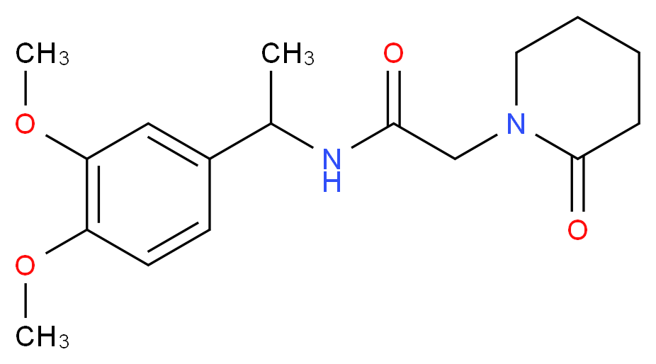 N-[1-(3,4-dimethoxyphenyl)ethyl]-2-(2-oxopiperidin-1-yl)acetamide_分子结构_CAS_)