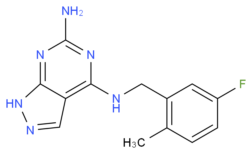 N~4~-(5-fluoro-2-methylbenzyl)-1H-pyrazolo[3,4-d]pyrimidine-4,6-diamine_分子结构_CAS_)