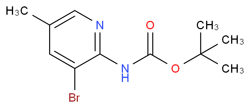 tert-butyl N-(3-bromo-5-methylpyridin-2-yl)carbamate_分子结构_CAS_1284210-79-2