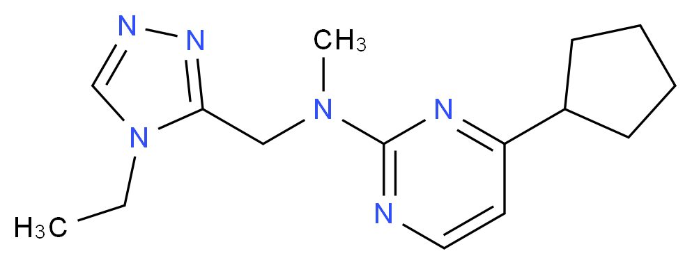 4-cyclopentyl-N-[(4-ethyl-4H-1,2,4-triazol-3-yl)methyl]-N-methylpyrimidin-2-amine_分子结构_CAS_)