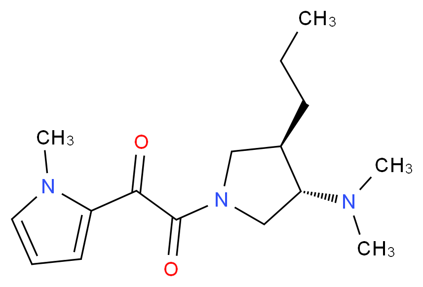 2-[(3S*,4R*)-3-(dimethylamino)-4-propylpyrrolidin-1-yl]-1-(1-methyl-1H-pyrrol-2-yl)-2-oxoethanone_分子结构_CAS_)