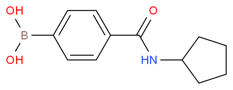 4-(环戊基氨甲酰)苯硼酸_分子结构_CAS_850568-15-9)