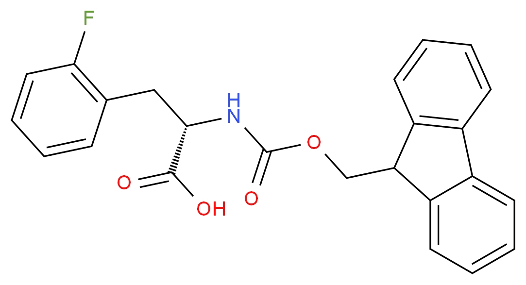(2S)-2-({[(9H-fluoren-9-yl)methoxy]carbonyl}amino)-3-(2-fluorophenyl)propanoic acid_分子结构_CAS_198545-46-9