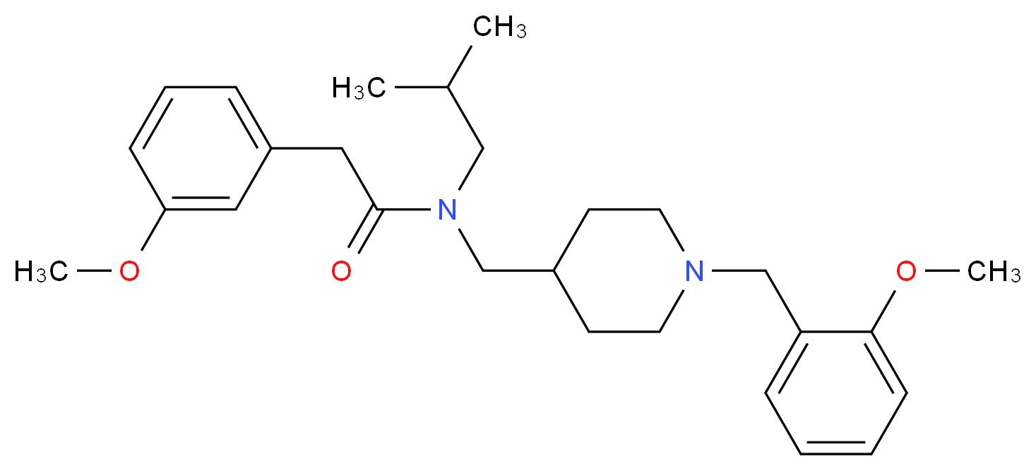 N-isobutyl-N-{[1-(2-methoxybenzyl)-4-piperidinyl]methyl}-2-(3-methoxyphenyl)acetamide_分子结构_CAS_)