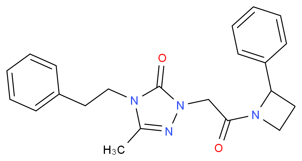 5-methyl-2-[2-oxo-2-(2-phenyl-1-azetidinyl)ethyl]-4-(2-phenylethyl)-2,4-dihydro-3H-1,2,4-triazol-3-one_分子结构_CAS_)