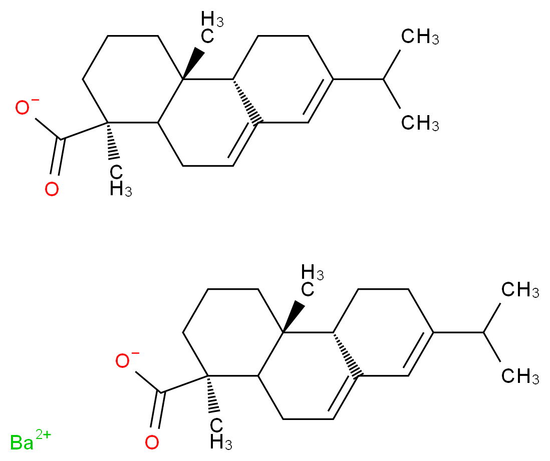 barium(2+) ion bis((1S,4aR,4bS)-1,4a-dimethyl-7-(propan-2-yl)-1,2,3,4,4a,4b,5,6,10,10a-decahydrophenanthrene-1-carboxylate)_分子结构_CAS_68188-14-7