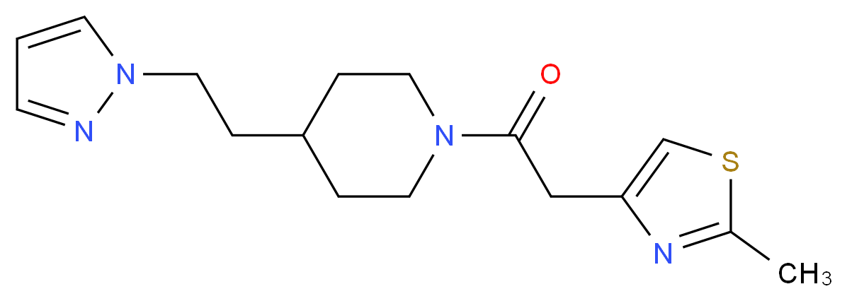 1-[(2-methyl-1,3-thiazol-4-yl)acetyl]-4-[2-(1H-pyrazol-1-yl)ethyl]piperidine_分子结构_CAS_)