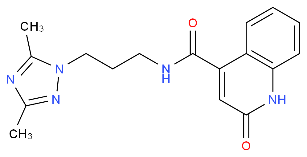N-[3-(3,5-dimethyl-1H-1,2,4-triazol-1-yl)propyl]-2-oxo-1,2-dihydro-4-quinolinecarboxamide_分子结构_CAS_)