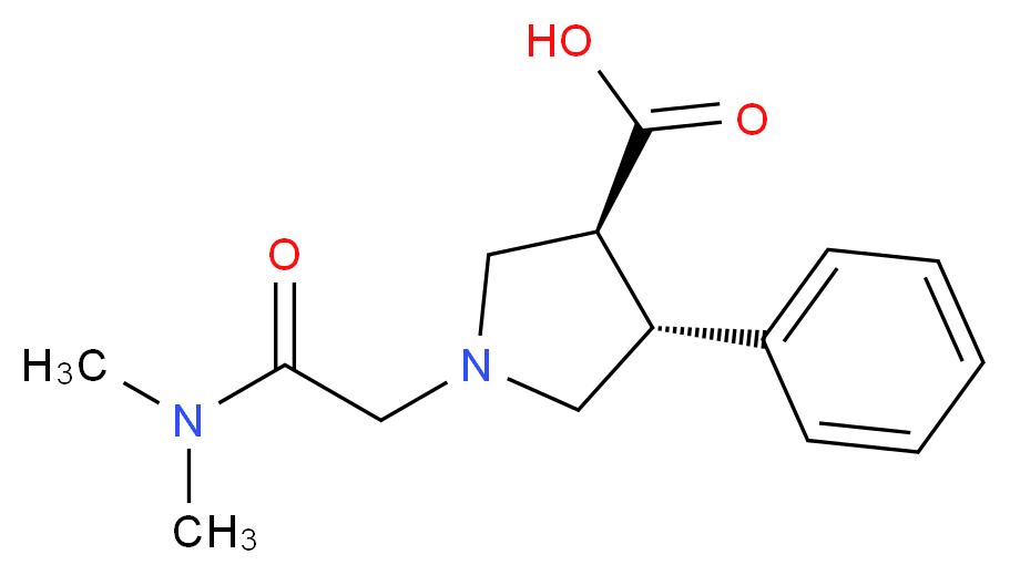 (3S*,4R*)-1-[2-(dimethylamino)-2-oxoethyl]-4-phenylpyrrolidine-3-carboxylic acid_分子结构_CAS_)