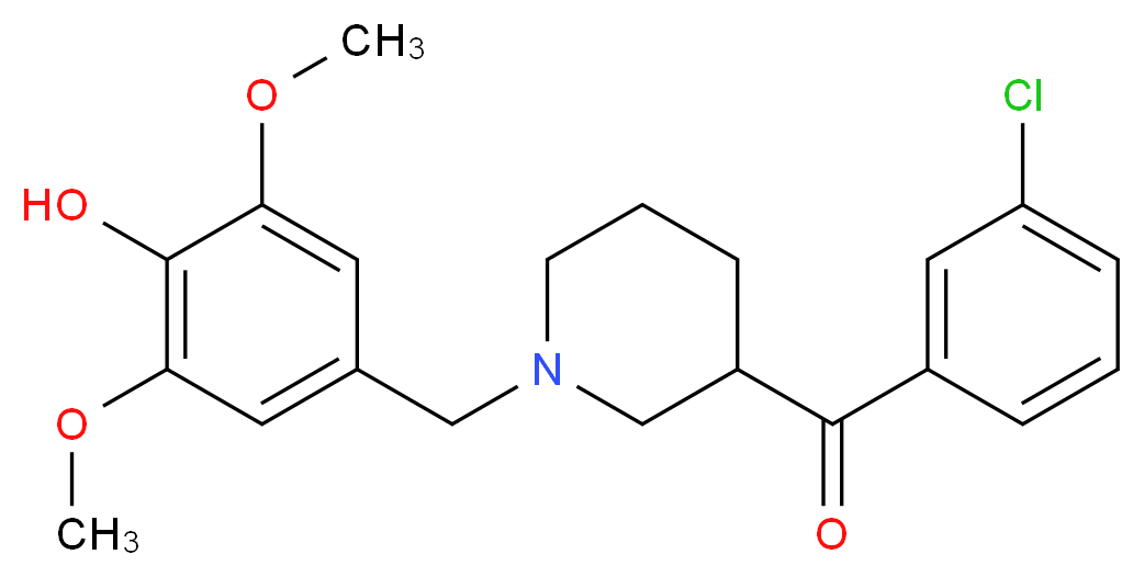 (3-chlorophenyl)[1-(4-hydroxy-3,5-dimethoxybenzyl)-3-piperidinyl]methanone_分子结构_CAS_)