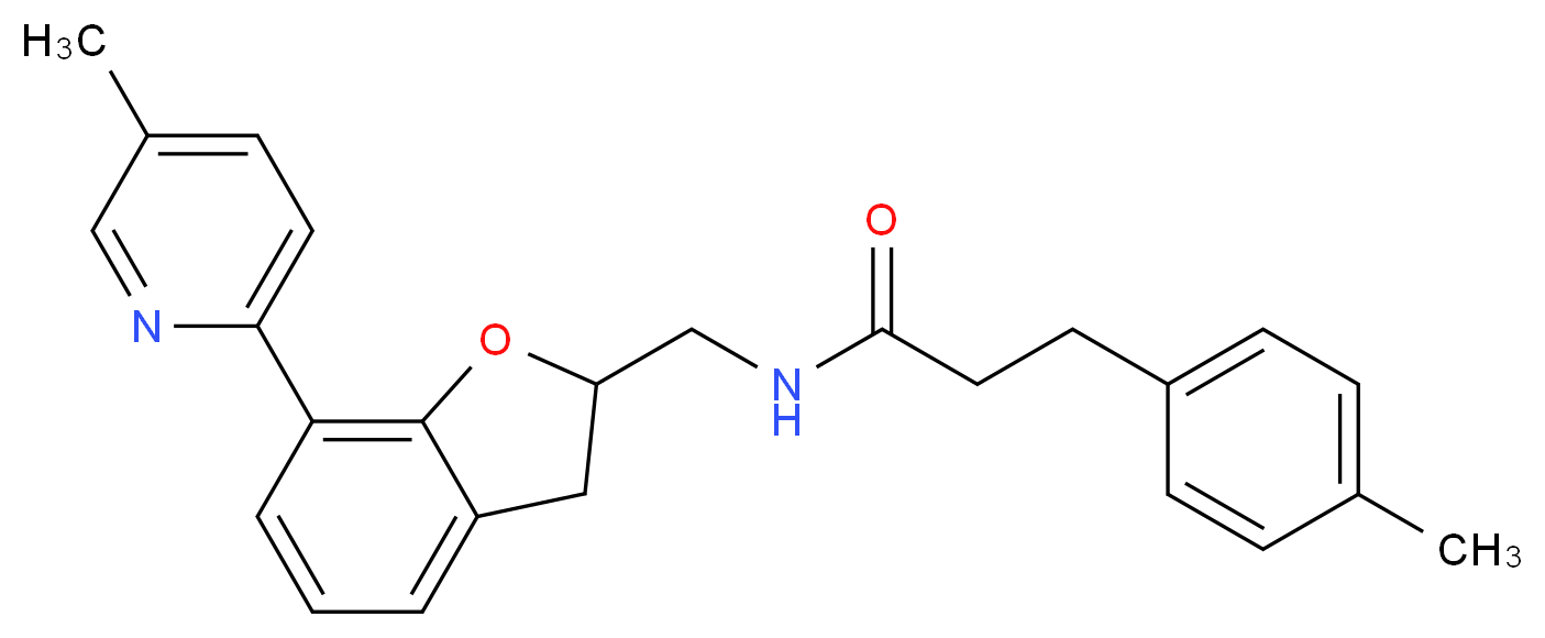 3-(4-methylphenyl)-N-{[7-(5-methyl-2-pyridinyl)-2,3-dihydro-1-benzofuran-2-yl]methyl}propanamide_分子结构_CAS_)