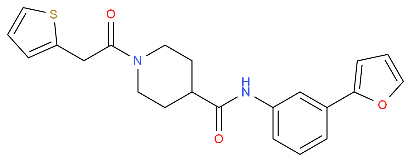 N-[3-(2-furyl)phenyl]-1-(2-thienylacetyl)-4-piperidinecarboxamide_分子结构_CAS_)