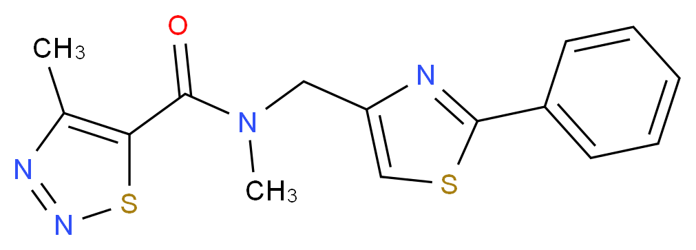 N,4-dimethyl-N-[(2-phenyl-1,3-thiazol-4-yl)methyl]-1,2,3-thiadiazole-5-carboxamide_分子结构_CAS_)