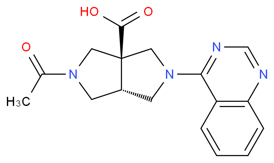 (3aR*,6aR*)-2-acetyl-5-quinazolin-4-ylhexahydropyrrolo[3,4-c]pyrrole-3a(1H)-carboxylic acid_分子结构_CAS_)