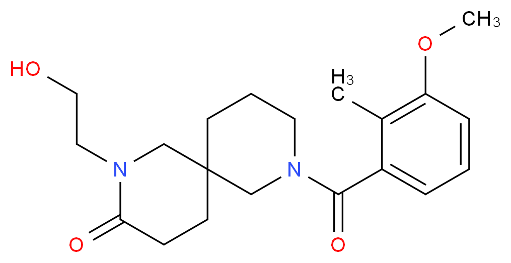 2-(2-hydroxyethyl)-8-(3-methoxy-2-methylbenzoyl)-2,8-diazaspiro[5.5]undecan-3-one_分子结构_CAS_)