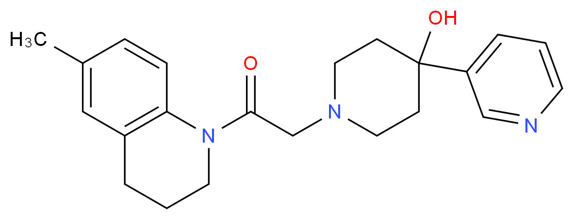 1-[2-(6-methyl-3,4-dihydroquinolin-1(2H)-yl)-2-oxoethyl]-4-pyridin-3-ylpiperidin-4-ol_分子结构_CAS_)