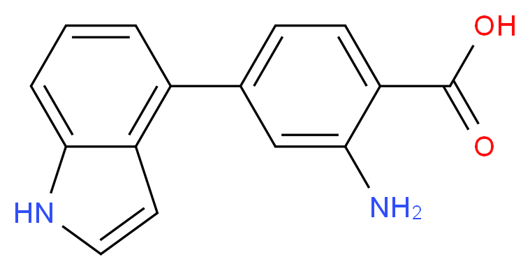 2-amino-4-(1H-indol-4-yl)benzoic acid_分子结构_CAS_948006-00-6