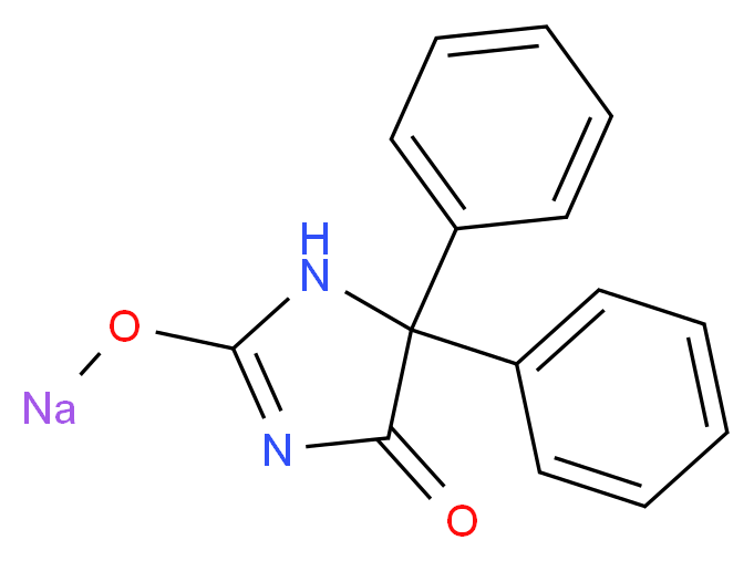 5,5-diphenyl-2-(sodiooxy)-4,5-dihydro-1H-imidazol-4-one_分子结构_CAS_630-93-3