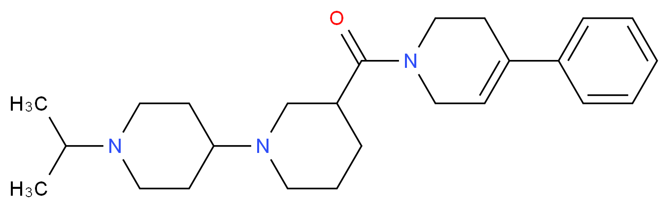 1'-isopropyl-3-[(4-phenyl-3,6-dihydro-1(2H)-pyridinyl)carbonyl]-1,4'-bipiperidine_分子结构_CAS_)