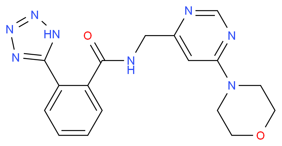 N-{[6-(4-morpholinyl)-4-pyrimidinyl]methyl}-2-(1H-tetrazol-5-yl)benzamide_分子结构_CAS_)