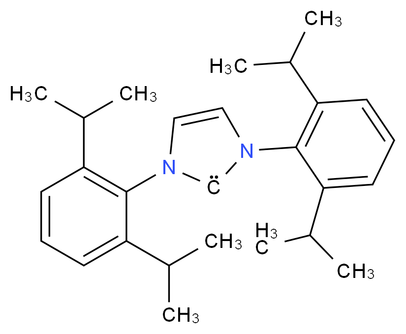 1,3-bis[2,6-bis(propan-2-yl)phenyl]-2,3-dihydro-1H-imidazol-2-ylidene_分子结构_CAS_244187-81-3