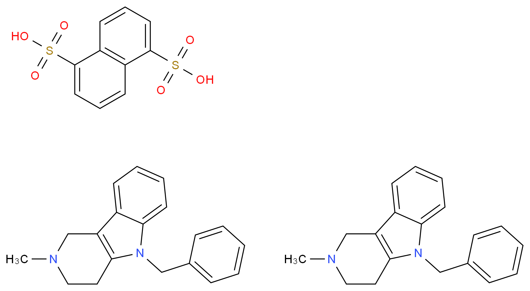 甲苯咔啉 1,5-萘二磺酸盐_分子结构_CAS_6153-33-9)
