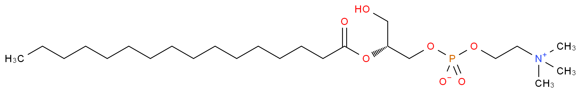 (2-{[(2R)-2-(hexadecanoyloxy)-3-hydroxypropyl phosphonato]oxy}ethyl)trimethylazanium_分子结构_CAS_66757-27-5