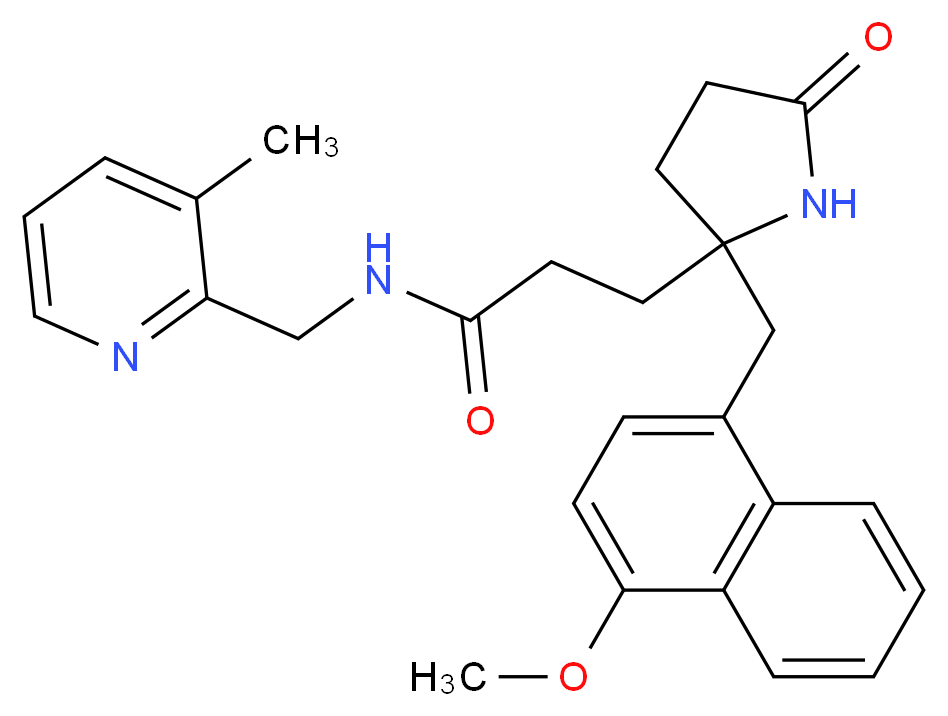 3-{2-[(4-methoxy-1-naphthyl)methyl]-5-oxo-2-pyrrolidinyl}-N-[(3-methyl-2-pyridinyl)methyl]propanamide_分子结构_CAS_)