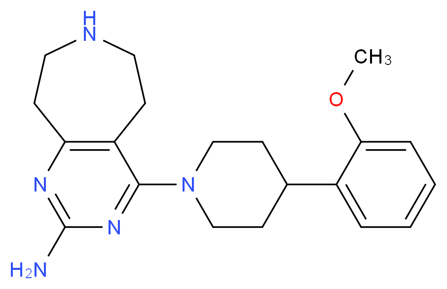 4-[4-(2-methoxyphenyl)piperidin-1-yl]-6,7,8,9-tetrahydro-5H-pyrimido[4,5-d]azepin-2-amine_分子结构_CAS_)