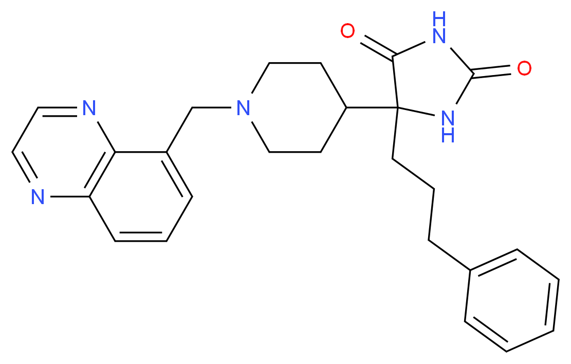 5-(3-phenylpropyl)-5-[1-(5-quinoxalinylmethyl)-4-piperidinyl]-2,4-imidazolidinedione_分子结构_CAS_)