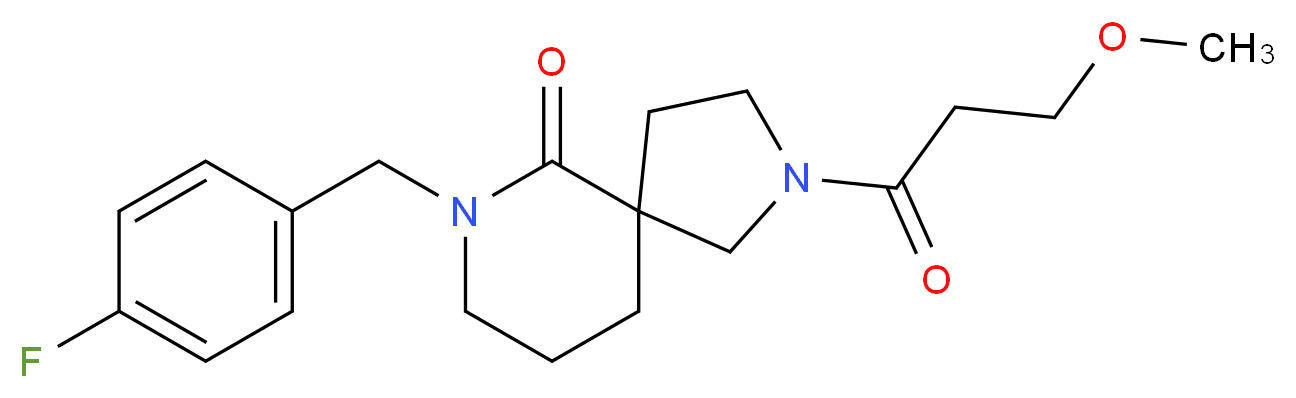 7-(4-fluorobenzyl)-2-(3-methoxypropanoyl)-2,7-diazaspiro[4.5]decan-6-one_分子结构_CAS_)