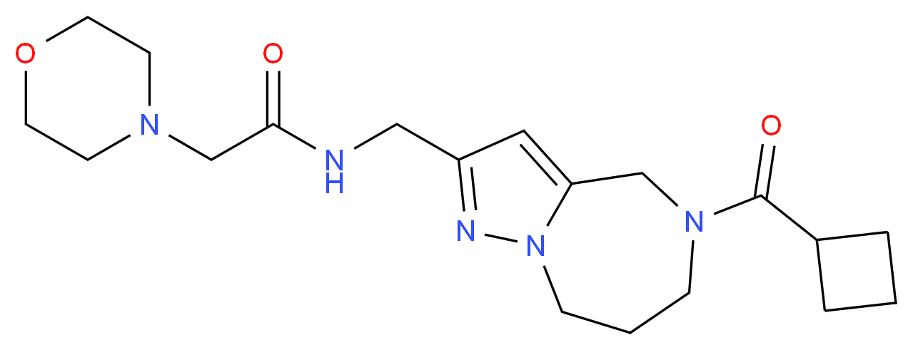 N-{[5-(cyclobutylcarbonyl)-5,6,7,8-tetrahydro-4H-pyrazolo[1,5-a][1,4]diazepin-2-yl]methyl}-2-morpholin-4-ylacetamide_分子结构_CAS_)