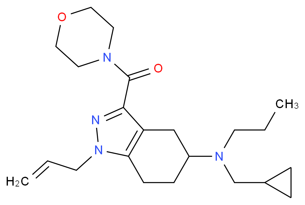 1-allyl-N-(cyclopropylmethyl)-3-(4-morpholinylcarbonyl)-N-propyl-4,5,6,7-tetrahydro-1H-indazol-5-amine_分子结构_CAS_)